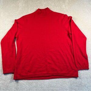 Cashmere Sweater Red Mock Neck‎ Charter Club Soft Comfy Casual women's Large